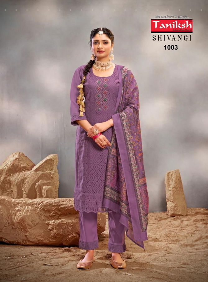 Shivangi Vol 1 By Taniksh Chifli Work Muslin Readymade Suits Wholesale Shop In Surat